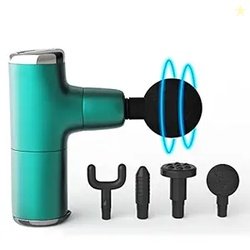 Lifelong Wireless LLGM36 Powerful Gun Massager with 4 Heads|Deep Tissu