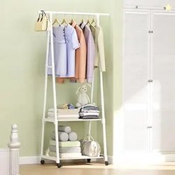 Lukzer A-Shape MGR-010/White Garment Rack | Metal Clothes Hanging Stan