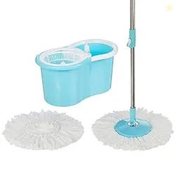 Raxon Innovation Stainless Steel Microfiber Floor Cleaning Spin Mop wi