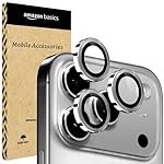 amazon basics Camera Glass Lens Protector Ring for iPhone 17 Pro Case Friendly with Edge to Edge Coverage and Easy Installation (Gray)