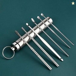 FROXY CARTS 6in1 Professional Stainless Steel Earwax Remover Kit