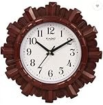 Kadio Analog 24.5 cm X 24.5 cm Wall Clock (Maroon, with Glass, Standard)