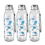 MILTON Helix 1000 Pet Water Bottle, Set of 3, 1 liter Each, Blue, Reusable Plastic Fridge Bottle, BPA Free and Leak Proof Bottles for Travel, Work