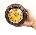 Antique Look Wooden Wall Clock Small Hanging Wall Clock for Kitchen & Dining Room Home Office Decoration (6 inches Antique)