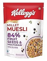 Kellogg’s Millet Muesli with 84% Fruit, Seed & Multigrain| Power Breakfast | No Maida No Palm Oil | India’s No 1 Muesli | 500g