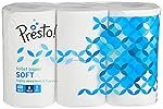 Presto! 2 Ply Toilet Tissue Paper,100% Natural Virgin Paper-Pack Of 6(400 Pulls Per Roll)