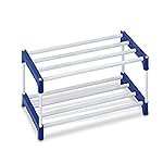 Ebee 4 Pair Plastic Shoe Stand (Blue, 2 Shelves)