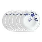 Larah by BOROSIL Morning Glory 6 Pcs Opalware Plate Set (Dia – 10 inch), White