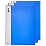 Solimo A4 Display Book – 20 Pockets, Pack of 3 (Blue)