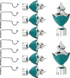 Bzcarts Light Blue Rod Rail Bracket, Curtain Knobs, Curtain Hooks...mo