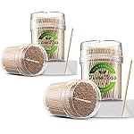 Toothpick Wooden | 4 Packs of 250 Toothpick Sticks (1000 Sticks) | Sturdy Smooth Finish Tooth Picks Sticks | Toothpicks Wooden (1000)