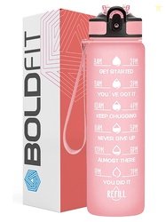 BOLDFIT Pink Typography Plastic Filter Sipper - 1L