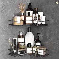 Bathroom Shelf Organizer with Magic Stickers | Self-Adhesive | L-Shape