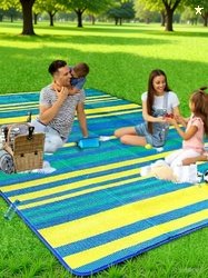 Hot Dealzz Plastic Chatai Mat (Blue, Extra Large)