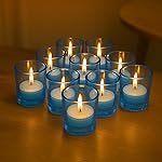 Pure Source India Tea Light Votive Glass Candle Holders â Perfect for Diwali, Weddings, Spa & Holiday DÃ©cor (Pack of 12, Blue)
