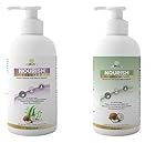 NIKOV Nourish Shampoo & Conditioner Combo | Helps Reduce Dandruff, Hair Fall Control for Frizzy & Dry Hair | Sulfate Free, Paraben Free, Silicone Free | For Men & Women | Aloe Vera, Coconut Milk & Argan Oil | All Hair Types, Daily Use | 300ml + 300ml