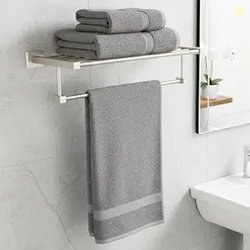 iBELL 60 cm (24-Inch) Aluminium Towel Rack for Bathroom | Towel Stand