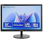 Zebronics LED Monitor, 20 inch, HD+ 1600Ã900, 16:9 Aspect Ratio, 16.7M Colors, HDMI & VGA, Wall Mountable (EV20)