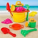 Zest 4 Toyz Beach Toy for Kids | 7 pcs Sand Bucket, Spade, Rake, Watering Can, Moulds & Sifter | Outdoor Garden & Beach Play Toy Kit for Boys & Girls Age 3+ (Random Color)