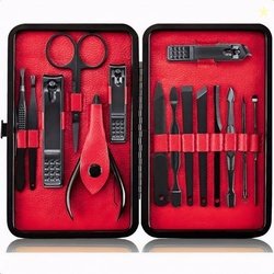 AGANIC Premium Nail Cutter Set 12-in-1 & Manicure Pedicure Kit for Men