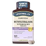 Cureveda Liposomal Vitamin B12 1500 mcg Active Methylcobalamin Aloe Vera | High Absorption Tablets for Nerve Health, Memory & Energy | 90 Tablets (90 Day Pack)