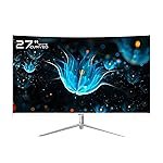GEONIX Neon 27″ LED Curved Monitor 68.58 CM,75Hz Refresh Rate,4000:1 Contrast Ratio,Max Res 1920X1080,8ms Response Time, 16.7M(8Bit) Display Color with 2X2W Built in Speaker,White, 3 Years Warranty