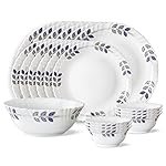 Borosil Larah Floret Opalware Floral Dinner Set, 19-Pieces, White