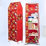 Bumtum Baby Wardrobe Multipurpose 6 Shelve |Foldable Almirah| Baby Wardrobe for Clothes Storage | Baby Wardrobe Cover | Baby Almirah with Wheels (Red)