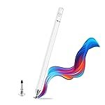Tukzer Universal Stylus Pen for Smartphone/Tablet/iPad/Pro/Air/iPhone/iOS/Android/All Touch Screens Devices| Fine Point Disc Tip, Lightweight Aluminum Body Magnetic Cap Drawing Writing (White)