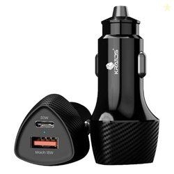 Kratos 51W PD + QC Fast Car Charger | Car Charger Type C Fast Charging