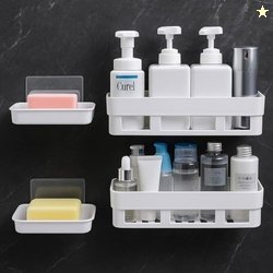 perpetual Bathroom Organiser, Self Adhesive Bathroom Shelf for Wall, W