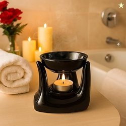 Pure Source India Ceramic Aroma Oil Burner with Tealight Holder  Hand