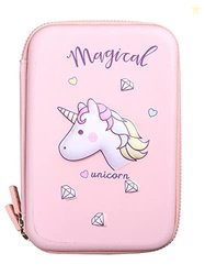 Crackles Stylish Unicorn Print Large Capacity Hardtop EVA Pencil Case