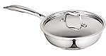 Signoraware Artista Tri-Ply Stainless Steel Induction Compatible Triply Frypan with Steel Lid (Induction and Gas compatible), 18cm, Capacity 850 ml, Silver