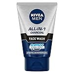 NIVEA MEN All in 1 Charcoal Face Wash 100 g | With Charcoal, Mulethi & Mint for complete detox in Summer | 10 X Vitamin C Effect for Radiant Skin | For detoxified and refreshed skin