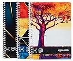 amazon basics Metal Spiral Notebooks A5 Size 160 Sheet | High Bright Paper | Single Ruled | Thick Black Covers | Pack of 3 (Assorted Colours)