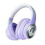 PunnkFunnk Newly Launched Astro Junior BT v5.3 Noise Cancelling Wireless Over-Ear Bluetooth Headphones Hi-Res Audio, 40mm Driver, Deep Bass, Memory Foam Ear Cups, for Kids Teens Adults(Purple)