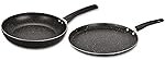 Bergner Stone Plus Non Stick Cookware Set 2Pc-Dosa Tawa 28cm,Frypan 24cm with Induction Compatible, Bakelite Handles, PFOA Free, Grey
