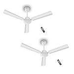 DIGISMART Storm BLDC Ceiling Fan with Remote, 28W Energy Efficient, 225 CMM Air Delivery, 65% Power Saving, Low Noise, Reverse Mode, Smart Memory, 3 Blade Ceiling Fan 5 Year Warranty Pack of 2 (White)