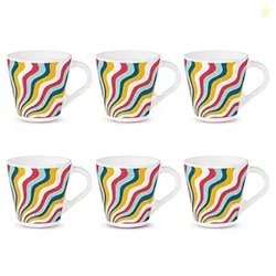 Larah by BOROSIL Novelty Series Kroma Opalware Mug, Set of 6 Tea/Coffe