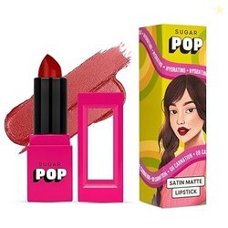 SUGAR POP Satin Matte Lipstick - 08 Carnation (Red with hints of blue)