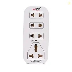Digiway 3 + 1 Multiplug with LED Indicator, 4 Universal sockets, (Beig