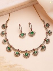 KARATCART Gold-Plated American Diamond Stone Studded Classic Jewellery