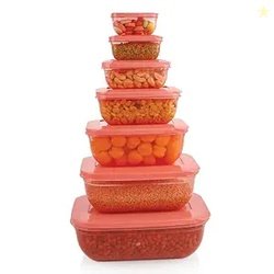 Mastercook Rectangle Food Storage Containers Set of 7 with Airtight Li