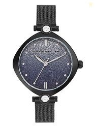 French Connection Sheen Blue Shimmer Round Analog Watch with Black Mes