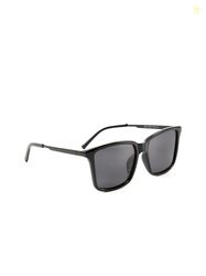 Intellilens Unisex Black Lens & Black Square Sunglasses with Polarised