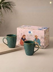 ExclusiveLane Low Battery Need Coffee Turquoise Blue Geometric Ceramic