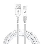 FRONTECH 12W / 2.4A Fast Charging 1M Braided USB to V8 Data Cable for Smartphones, Tablets, Laptops & other Micro USB V8 Devices, Charging and Data Sync (1021 – White)