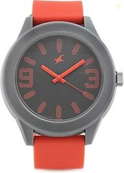 Fastrack Quartz Analog Grey Dial Red Plastic Strap Unisex Watch - NT38