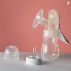 Infantso Manual Breast Pump, 3 Level Suction Adjustment, easy massage